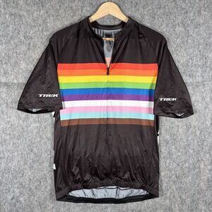 Trek Cycling Jersey Pride Men Large Rainbow Flag Full Zip Kit Pocket Gravel Road